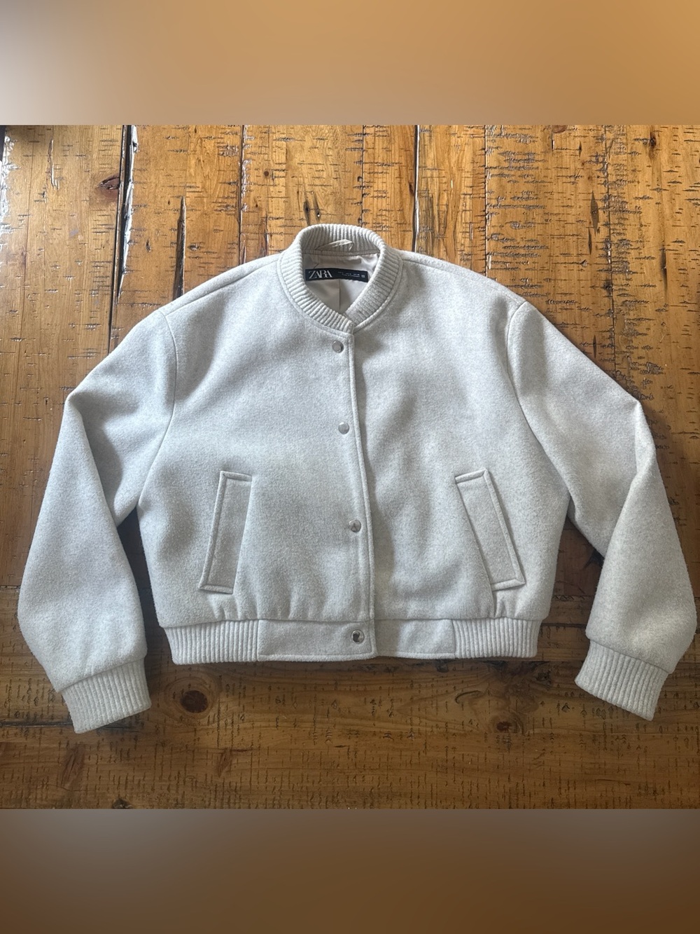 Zara Off-White Bomber Jacket